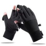 كفوف فخمة للرجال والنساء حجم XL ضد الماء والخدش مناسبة لشاشات اللمس وقيادة الدراجات- -لون أسود