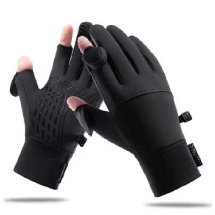 103376889_67dcb77583910 كفوف فخمة للرجال والنساء حجم XL ضد الماء والخدش مناسبة لشاشات اللمس وقيادة الدراجات- -لون أسود - الصورة 1