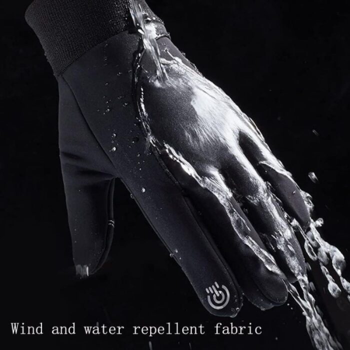 ⁦كفوف فخمة للرجال والنساء حجم XL ضد الماء والخدش مناسبة لشاشات اللمس وقيادة الدراجات- -لون أسود⁩ - الصورة ⁦3⁩
