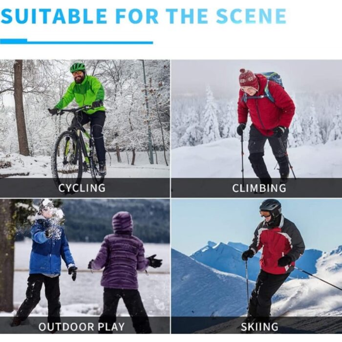 ⁦كفوف فخمة للرجال والنساء حجم XL ضد الماء والخدش مناسبة لشاشات اللمس وقيادة الدراجات- -لون أسود⁩ - الصورة ⁦4⁩