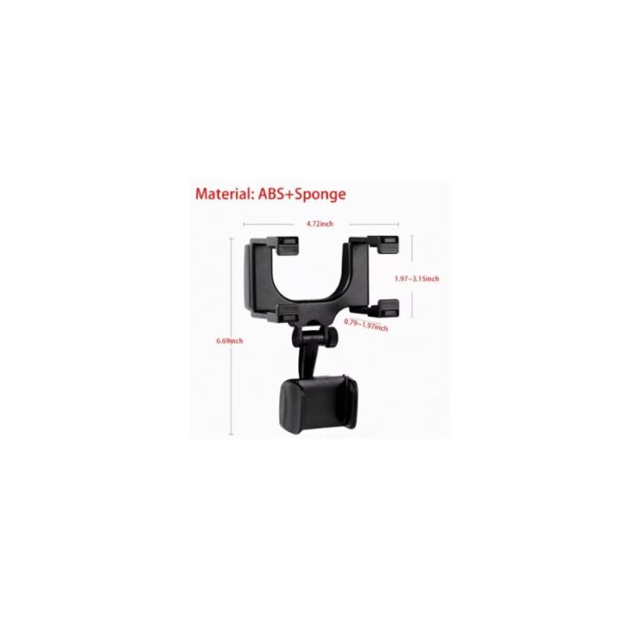 ⁦حامل جوال في السيارة قابل للطي ويتم تثبيته على المرآة الأمامية في السيارة ذات رؤية واضحة⁩ - الصورة ⁦2⁩