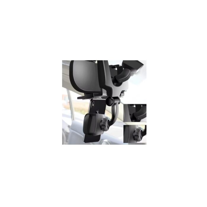 ⁦حامل جوال في السيارة قابل للطي ويتم تثبيته على المرآة الأمامية في السيارة ذات رؤية واضحة⁩ - الصورة ⁦3⁩