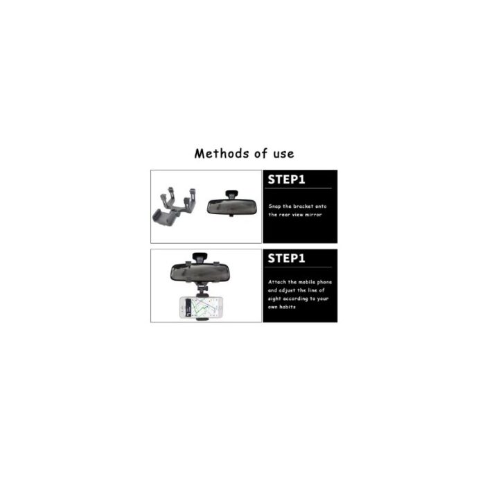 ⁦حامل جوال في السيارة قابل للطي ويتم تثبيته على المرآة الأمامية في السيارة ذات رؤية واضحة⁩ - الصورة ⁦4⁩