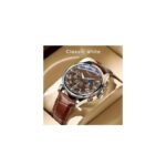 ⁦ساعة كوارتز فاخرة للرجال من Geneva حزام جلد لون بني⁩ - الصورة ⁦2⁩