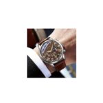 ⁦ساعة كوارتز فاخرة للرجال من Geneva حزام جلد لون بني⁩ - الصورة ⁦3⁩