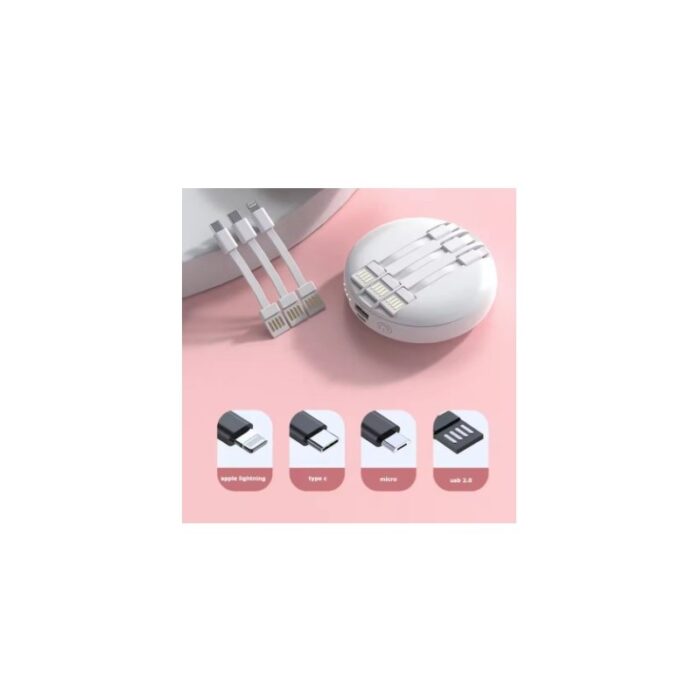 ⁦باور بانك محمول سعة 20000 ميلي أمبير مع مرآة ذات 3 أسلاك مدمجة USB ومايكرو وLightining و Type C حجم وسط⁩ - الصورة ⁦2⁩