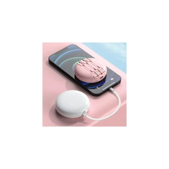 ⁦باور بانك محمول سعة 20000 ميلي أمبير مع مرآة ذات 3 أسلاك مدمجة USB ومايكرو وLightining و Type C حجم وسط⁩ - الصورة ⁦4⁩