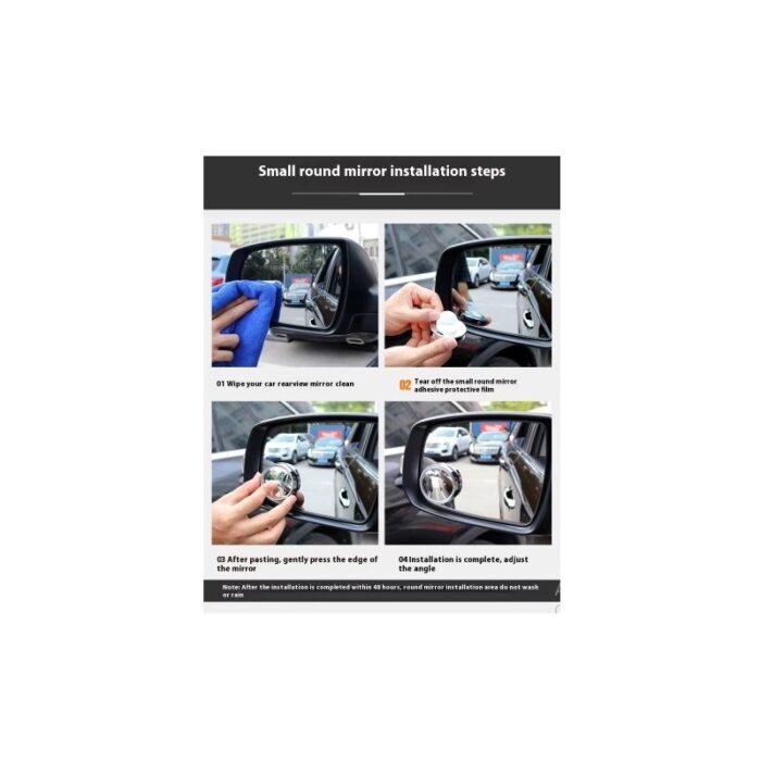 ⁦مرآة رؤية خلفية دائرية صغيرة للسيارة قابلة للدوران 360 درجة عالية الوضوح زاوية واسعة وسطح محدب عدد 2⁩ - الصورة ⁦4⁩