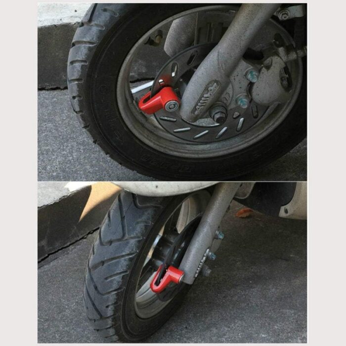 ⁦قفل فرامل لعجل الدراجات النارية والهوائية والسكوتر - مضاد للسرقة ومقاوم للماء مع صوت تنبية عالي⁩ - الصورة ⁦4⁩