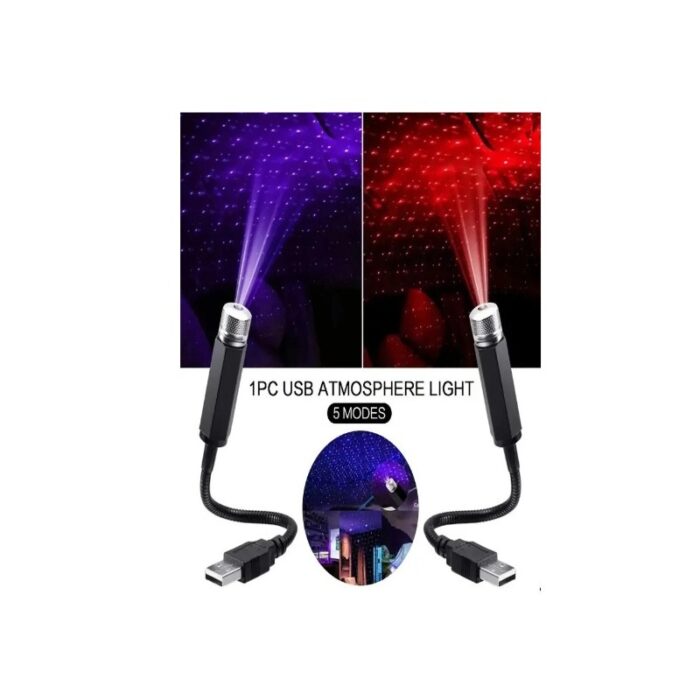 103376940_67dcb7ff6b004 ضوء صغير USB على شكل نجوم ذات 5 أنواع إضاءة - يمكن استخدامه في السيارة أو في البيت - لون أزرق - الصورة 1