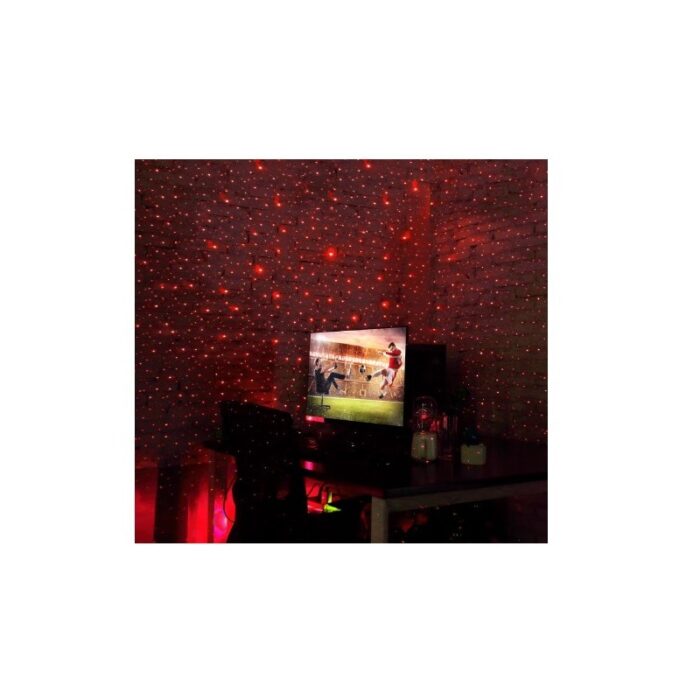 ⁦ضوء صغير USB على شكل نجوم ذات 5 أنواع إضاءة  - يمكن استخدامه في السيارة أو في البيت - لون أحمر⁩ - الصورة ⁦3⁩