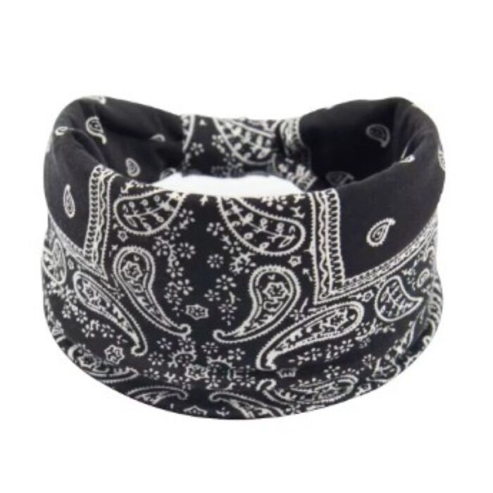 103376945_67dcb80ac19a5 بندانا بكلة ناعمة وعصرية للشعر للنساء مرنة قابلة للتمدد لون أسود مع أبيض - الصورة 1
