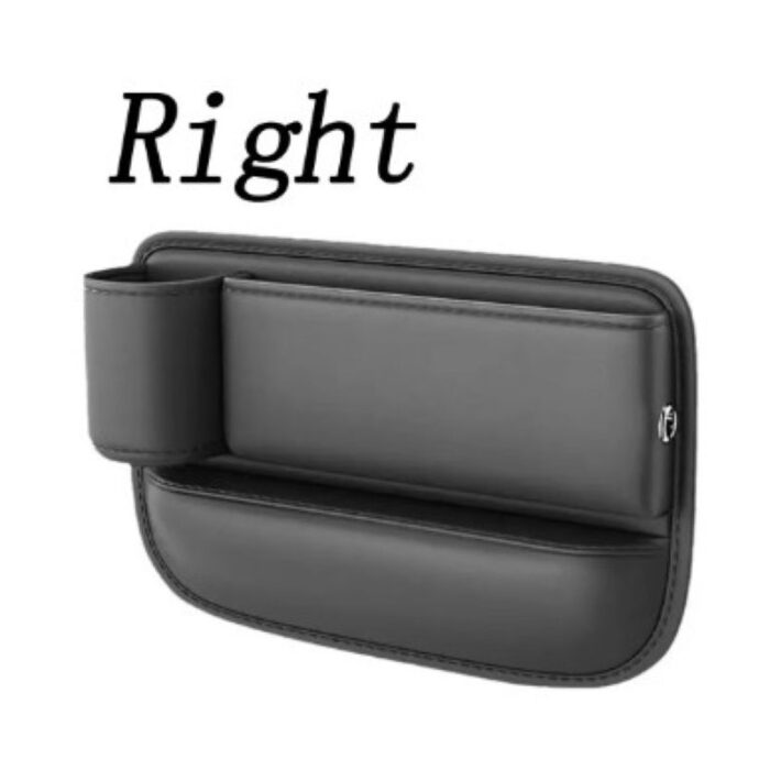 103376958_67dcb8193a221 منظم لملء الفراغات بين مقاعد السيارة وحامل للأكواب والهواتف والنظارات والمفاتيح والبطاقات وغيرها مصنوع من الجلد الجهة اليمنى - الصورة 1