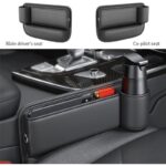 ⁦منظم لملء الفراغات بين مقاعد السيارة وحامل للأكواب والهواتف والنظارات والمفاتيح والبطاقات وغيرها مصنوع من الجلد الجهة اليمنى⁩ - الصورة ⁦2⁩