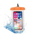 حقيبة حماية جوال ضد الماء متوافقة مع جوالات بحجم 6 انش مثالي لاستخدامه أثناء السباحة أو تحت المطر لون برتقالي