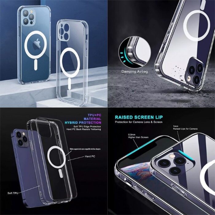 ⁦كفر حماية MagSafe شفافة مقاومة للصدمات مصنوعة من مادة TPU لتحمي جهازك من الخدوش والصدمات مريح للاستخدام⁩ - الصورة ⁦4⁩