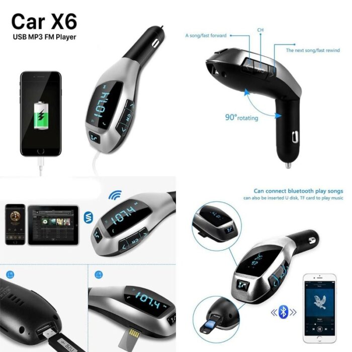 ⁦شاحن سيارة X6 ومشغل MP3 بلوتوث⁩ - الصورة ⁦4⁩