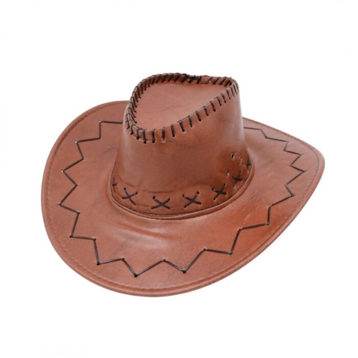 ⁦قبعة cowboy للرجال جلد لون بني⁩ - الصورة ⁦3⁩
