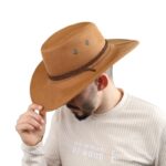 قبعة cowboy للرجال لون بني