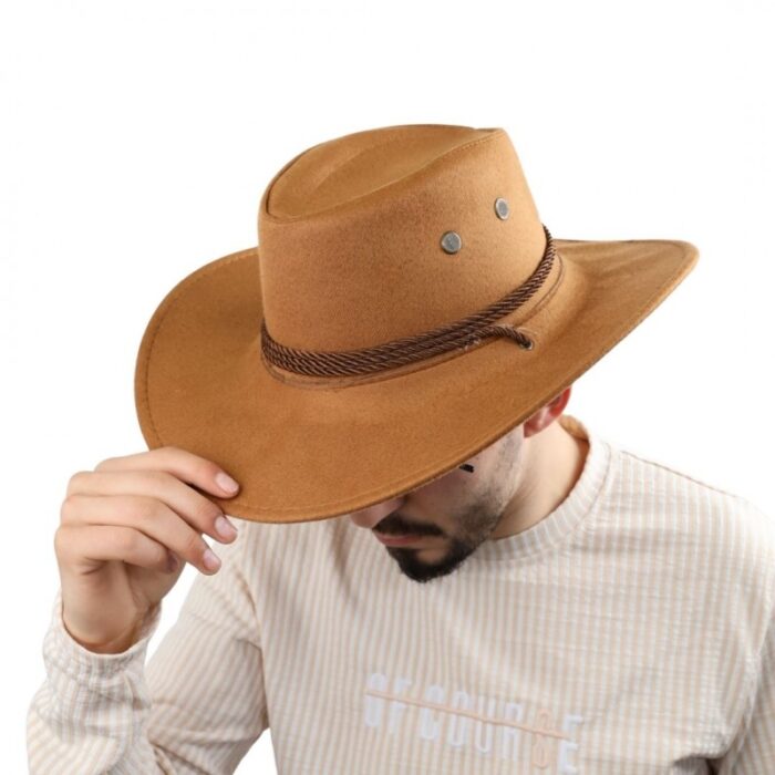 ⁦قبعة cowboy للرجال لون بني⁩ - الصورة ⁦2⁩
