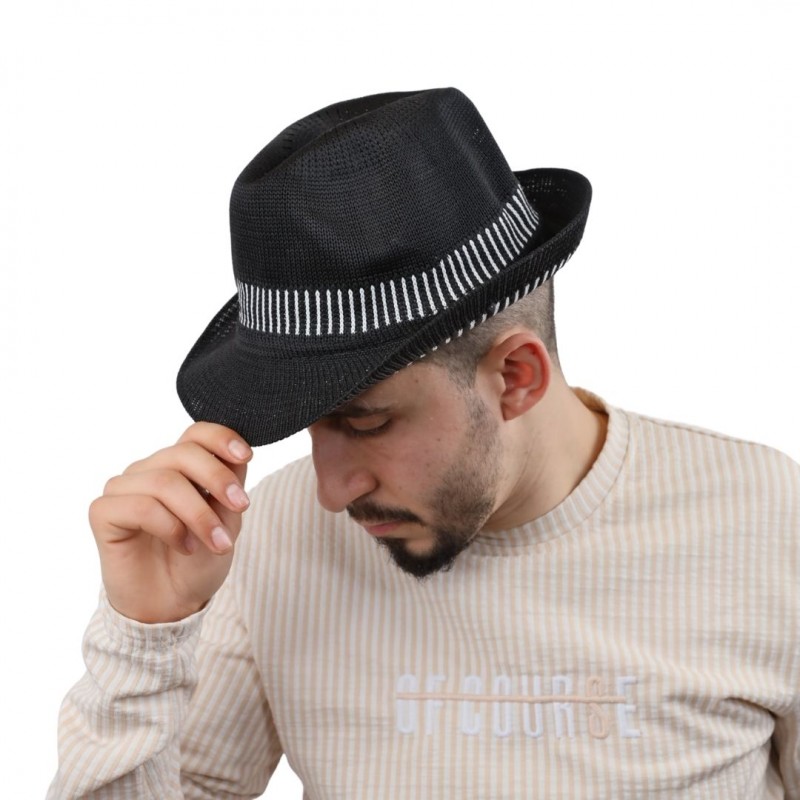 ⁦قبعة فيدورا للرجال لون أسود⁩ - الصورة ⁦1⁩