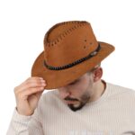 ⁦قبعة cowboy للرجال لون بني⁩ - الصورة ⁦2⁩