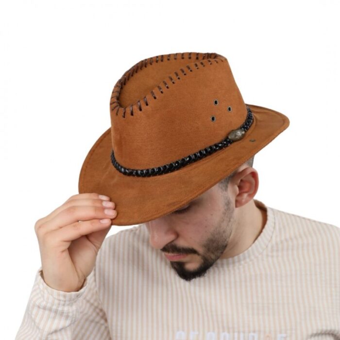 ⁦قبعة cowboy للرجال لون بني⁩ - الصورة ⁦2⁩