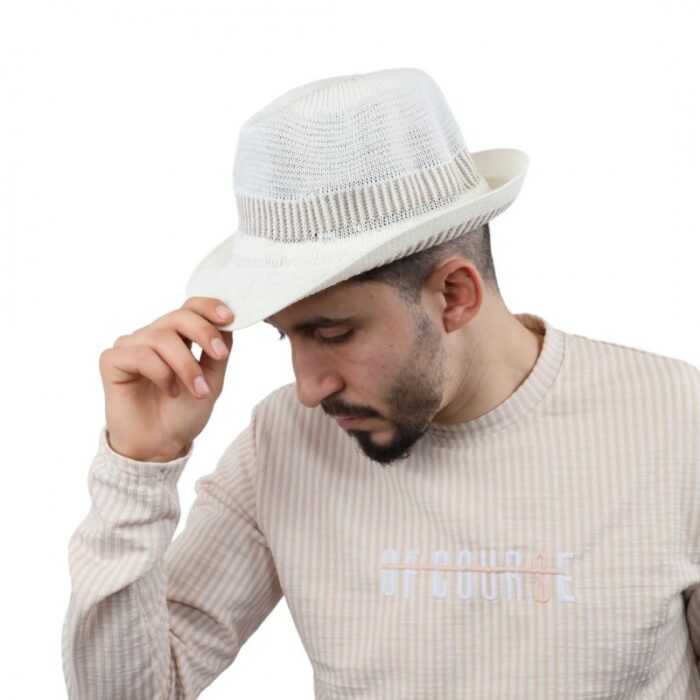 103376985_67dcb83b26f75 قبعة فيدورا للرجال لون أبيض - الصورة 1