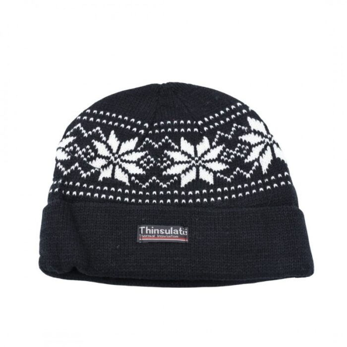 ⁦طاقية صوف لون أسود⁩ - الصورة ⁦4⁩