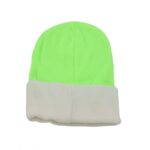 طاقية صوف لون فسفوري و أبيض