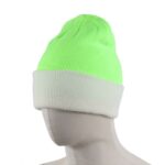 ⁦طاقية صوف لون فسفوري و أبيض⁩ - الصورة ⁦4⁩