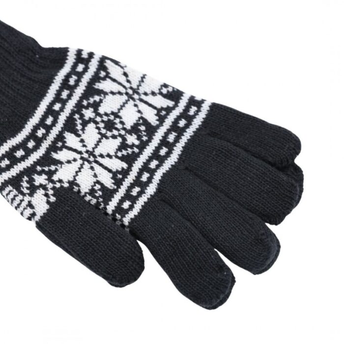 ⁦كفوف صوف لون أسود⁩ - الصورة ⁦2⁩