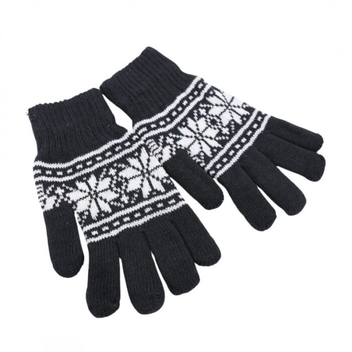 ⁦كفوف صوف لون أسود⁩ - الصورة ⁦3⁩