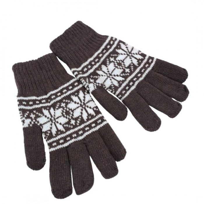 ⁦كفوف صوف لون بني⁩ - الصورة ⁦3⁩