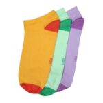 جوارب قطنية قصيرة (3 أزواج) من فولو للنساء بألوان متعددة