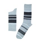 جوارب قطنية طويلة (زوج واحد) للرجال لون سكني وأسود