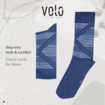 جوارب قطنية طويلة (زوج واحد) للرجال لون كحلي