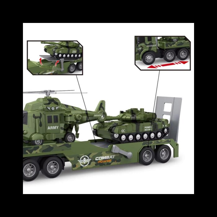 ⁦لعبة حاملة دبابة + طيارة transport truck⁩ - الصورة ⁦2⁩