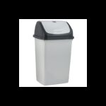 سلة مهملات بلاستيك بغطاء كبير حجم 47 لتر