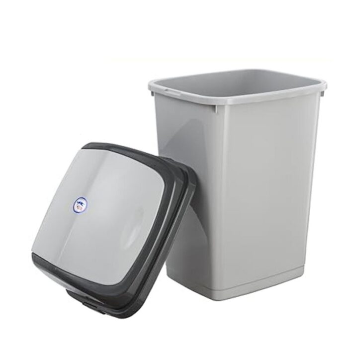 ⁦سلة مهملات بلاستيك بغطاء كبير حجم 47 لتر⁩ - الصورة ⁦2⁩