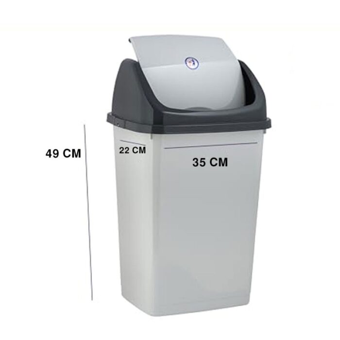 ⁦سلة مهملات بلاستيك بغطاء كبير حجم 47 لتر⁩ - الصورة ⁦3⁩