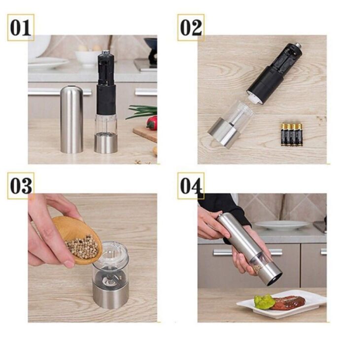 ⁦مطحنة فلفل +ملح 4 بطاريات⁩ - الصورة ⁦5⁩