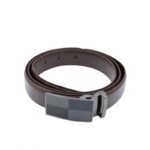 سير جلد طبيعي رسمي بتصميم ابزيم للرجال لون بني محروق