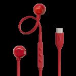 ⁦JBL Tune 305C USB Wired Hi-Res Earbud Headphones-Red⁩ - الصورة ⁦2⁩