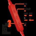 ⁦JBL Tune 305C USB Wired Hi-Res Earbud Headphones-Red⁩ - الصورة ⁦3⁩