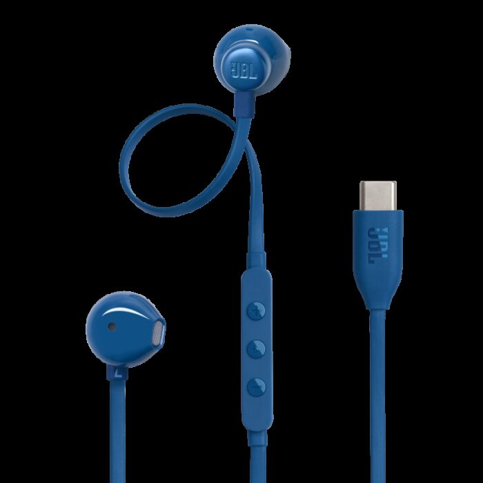 ⁦JBL Tune 305C USB Wired Hi-Res Earbud Headphones-Blue⁩ - الصورة ⁦2⁩