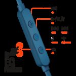 ⁦JBL Tune 305C USB Wired Hi-Res Earbud Headphones-Blue⁩ - الصورة ⁦3⁩