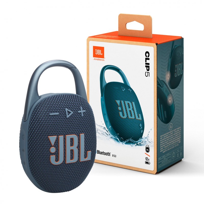 ⁦JBL Clip 5 Ultra-portable waterproof speaker- Blue⁩ - الصورة ⁦1⁩