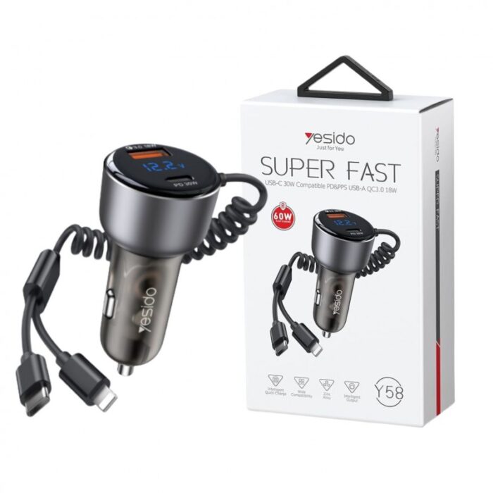 103377434_67dcbbcf4bcfe Yesido Y58 60W Fast Charging Car Charger - الصورة 1