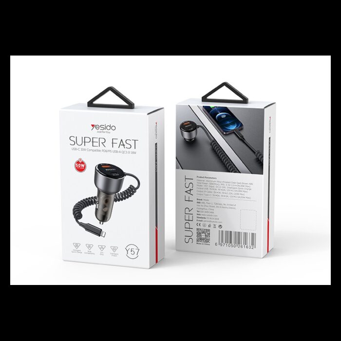 ⁦Yesido Y57 50W Fast Charging Car Charger⁩ - الصورة ⁦2⁩